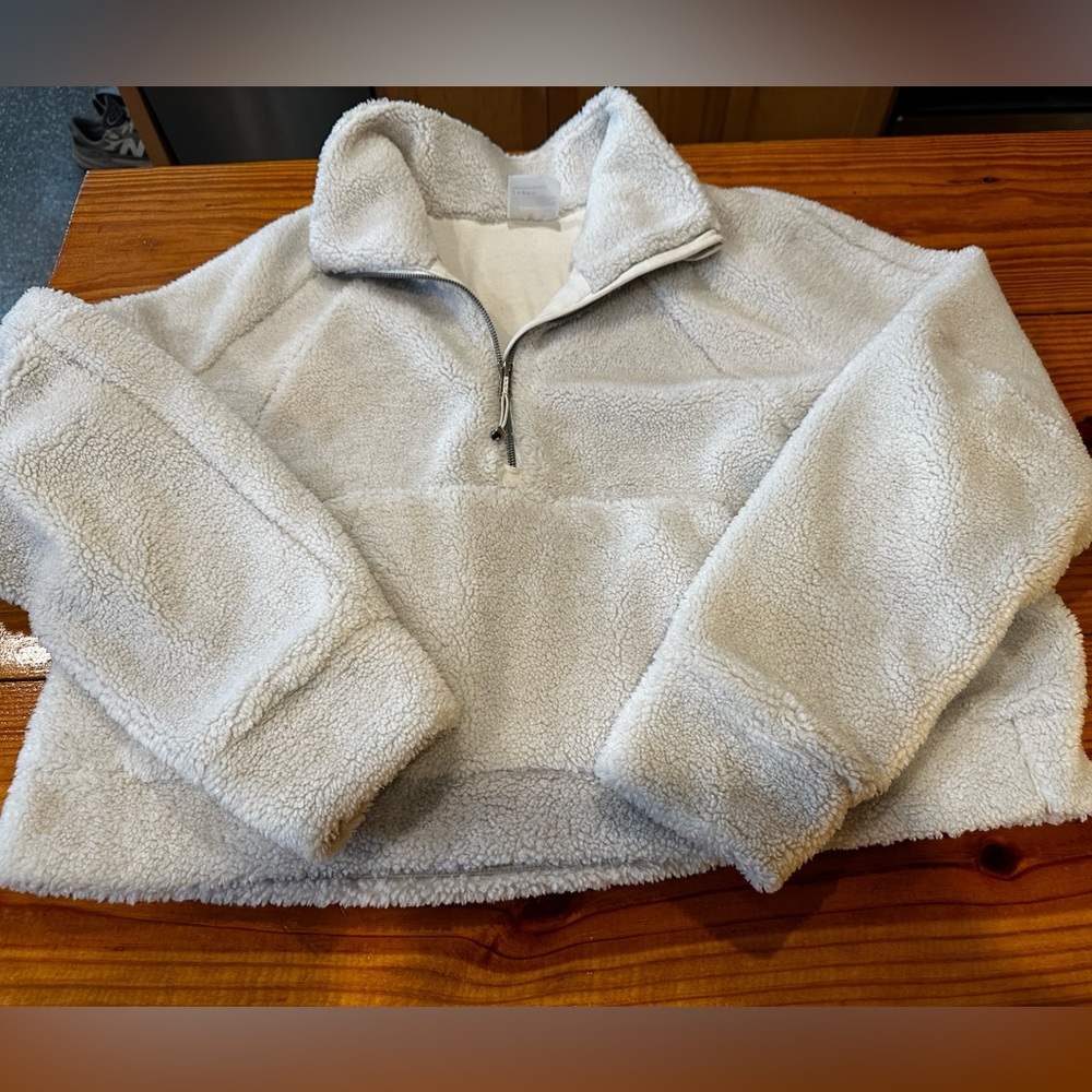 lululemon Half-Zip Sherpa Scuba in White Opal